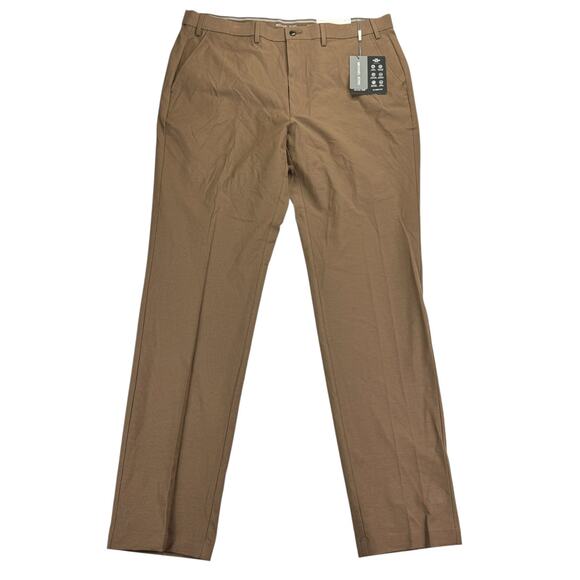 Michael Kors Mens Major Classic Fit Stretch Performance Pants Light Brown 38x34 - Picture 1 of 4